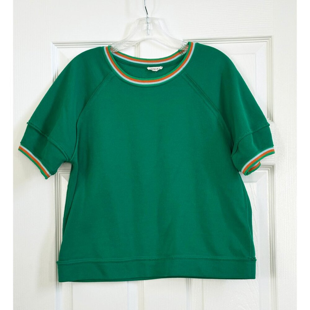 Jodifl Raglan Ringer Top - Green - Size Small